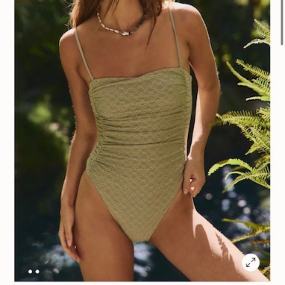 Rhythm Brighton Eyelet scrunched one piece swimsuit